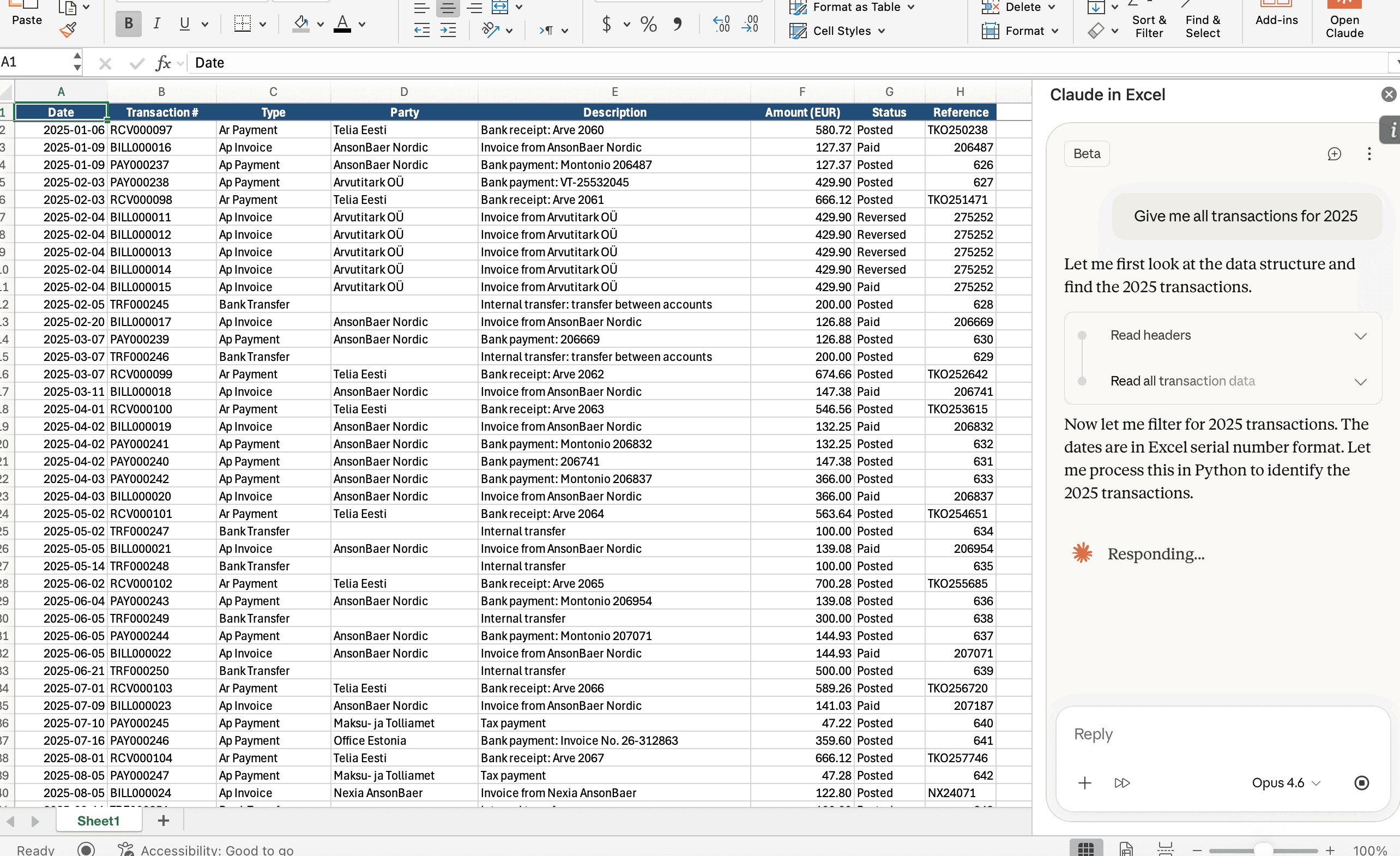 Use Claude in Excel to run your numbers.